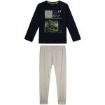 Marineblaue Sanetta Lange Kinderschlafanzüge aus Jersey für Jungen Größe 176 1-teilig 