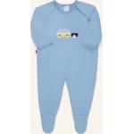 Hellblaue Sanetta Strampler mit Reißverschluss aus Baumwolle für Babys Größe 68 