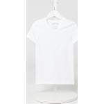 Weiße Unifarbene Sanetta V-Ausschnitt Kinder T-Shirts aus Baumwolle für Jungen Größe 140 