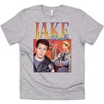 Sanfran Clothing Jake Peralta Hommage Top Lustiges Brooklyn Nine Nine Nine TV Show Retro 90er Jahre T-Shirt, grau, XXL