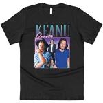 Sanfran Clothing Keanu Reeves Hommage Top Funny Icon Legend Retro 90er 80er Jahre Geschenk Meme T-Shirt Gr. M, Schwarz