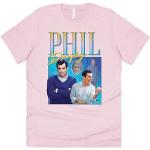 Sanfran Clothing Phil-Dunphy-T-Shirt, Homage-Shirt für den „Modern“-Schauspieler aus der lustigen TV-Serie, im Retro-Stil der 90er Jahre, Cam-Shirt im Vintage-Look, hellrosa, S