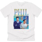 Sanfran Clothing Phil-Dunphy-T-Shirt, Homage-Shirt für den „Modern“-Schauspieler aus der lustigen TV-Serie, im Retro-Stil der 90er Jahre, Cam-Shirt im Vintage-Look, weiß, S