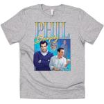 Sanfran Clothing Phil-Dunphy-T-Shirt, Homage-Shirt für den „Modern“-Schauspieler aus der lustigen TV-Serie, im Retro-Stil der 90er Jahre, Cam-Shirt im Vintage-Look, grau, 56