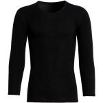 Schwarze Langärmelige Sangora Langarm-Unterhemden aus Baumwollmischung für Herren 