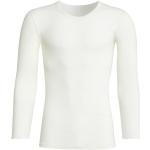 Weiße Langärmelige Sangora Langarm-Unterhemden aus Baumwollmischung für Herren 