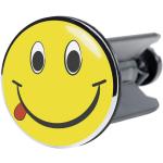 Gelbe Emoji Smiley Waschbeckenstöpsel aus Messing 