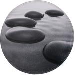 Graue Runde Runde Badteppiche 80 cm aus Textil maschinenwaschbar 