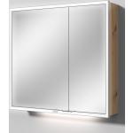 Hellbraune Moderne Sanipa Spiegelschränke aus Eiche LED beleuchtet Höhe 50-100cm 