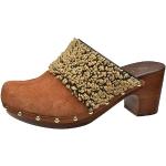 Sanita Non Wood Senna Clog | Original handgemacht für Damen | Fußbett mit weichem Schaum | Hellbraun | 41 EU