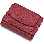Rote Mini Geldbörsen mit Reißverschluss aus Leder für Damen klein 