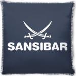 Blaue Sansibar Kissenbezüge & Kissenhüllen mit Reißverschluss aus Baumwolle 50x50 
