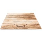 Sansibar Teppich »Keitum 009«, rechteckig, Höhe: 3 mm, Flachgewebe, Motiv Holzdielen & gekreuzte Säbel, braun
