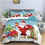 Reduzierte Blaue Bettwäsche Sets & Bettwäsche Garnituren mit Weihnachts-Motiv aus Polyester für den für den Frühling 