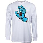 SANTA CRUZ Herren Langarm T-Shirt Screaming Hand Skate L/S T-Shirt, Weiss/opulenter Garten, XX-Large