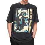 Schwarze Punk Santa Cruz T-Shirts mit Skater-Motiv für Herren Größe S 