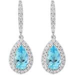 Hellblaue Diamant Ohrringe mit Aquamarin für Damen 