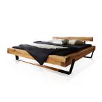 Schwarze Rustikale Möbel-Eins Balkenbetten lackiert aus Massivholz 200x200 