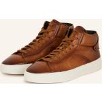 Reduzierte Braune SANTONI High Top Sneaker & Sneaker Boots mit Reißverschluss aus Glattleder für Herren Größe 43 