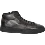 Reduzierte Schwarze SANTONI High Top Sneaker & Sneaker Boots mit Schnürsenkel aus Leder für Herren Größe 42,5 