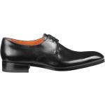 Schwarze Business SANTONI Derby Schuhe mit Schnürsenkel aus Kalbsleder für Herren Größe 39,5 