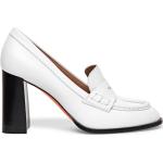 Weiße SANTONI Spitze High Heels & Stiletto-Pumps in Breitweite aus Leder für Damen Größe 35,5 