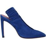 Blaue SANTONI Pfennigabsatz High Heels & Stiletto-Pumps aus Veloursleder für Damen Größe 41 