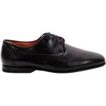 Santoni, Schwarze Leder Herren Oxford Schuhe Black, Herren, Größe: 40 EU