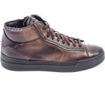 Reduzierte Braune SANTONI High Top Sneaker & Sneaker Boots mit Reißverschluss aus Leder für Herren Größe 41,5 