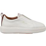 Weiße SANTONI Slip-on Sneaker ohne Verschluss aus Leder für Damen Größe 39,5 
