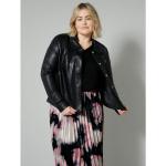 Schwarze Sara Lindholm Mini Kurze Lederjacken aus Leder für Damen Größe XL Große Größen 