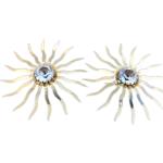 Goldene Sterne Vintage Runde Strass Ohrringe aus Glas mit Strass 