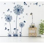 Blaue Moderne Wandtattoos Pusteblume mit Blumenmotiv 