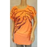 Orange Kurzärmelige Sarah Kern T-Shirts mit Pailletten für Damen Größe M 