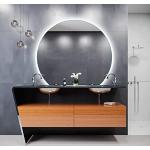 SARAR Halbrunder Badspiegel mit Ambientebeleuchtung 95 x 115 (D) cm Badezimmerspiegel Anas C1 LED-Spiegel Halbkreis mit Beleuchtung