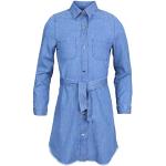 Blaue Kinderjeanskleider mit Knopf aus Denim für Mädchen 