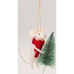 Cremefarbene Sass & Belle Weihnachtsdeko mit Maus-Motiv aus Filz bruchsicher 