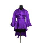 Violette Festliche Blusen mit Knopf aus Satin für Damen 