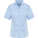 Hellblaue Business Kurzärmelige Eterna Blusenshirts & Schlusen aus Baumwolle für Damen Größe L 