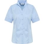 Hellblaue Business Kurzärmelige Eterna Blusenshirts & Schlusen aus Baumwolle für Damen Größe XL 