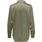 Reduzierte Braune ONLY Tunika-Blusen mit Knopf aus Satin für Damen Größe XS für den für den Sommer 