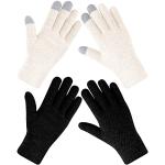 Schwarze Strick-Handschuhe für Damen für den für den Winter 