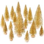 Goldene Vintage Künstliche Weihnachtsbäume aus Sisal 3-teilig 