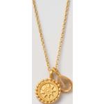 Goldene Edelsteinketten mit Mandala-Motiv vergoldet aus Kristall 18 Karat mit Citrin für Damen 