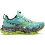 Mintgrüne Saucony Endorphin Trailrunning Schuhe aus Mesh atmungsaktiv für Damen 