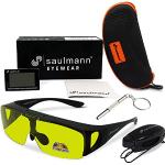 Saulmann® Polarisierte Unisex Flip-UP Überzieh Blendschutzbrille - Kontrast Outdoor- & Nacht Fahrbrille mit UV-Schutz gegen blendendes Licht und Antireflexbeschichtung - Polbrille ZO5115