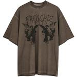 Braune Gothic Kurzärmelige T-Shirts für Damen Größe XL für den für den Sommer 