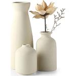 Reduzierte Beige Minimalistische Vasensets aus Keramik 3-teilig 