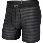 Saxx Underwear - Hoch atmungsaktive Sportboxer - Hot Shot Boxer Brief Fly M Black Heather für Herren - Größe S - schwarz