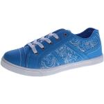 Blaue Blumenmuster Scandi Runde Slip-on Sneaker ohne Verschluss in Normalweite für Damen Größe 41 für den für den Frühling 